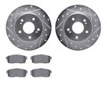 Dynamic Friction Co 7302-67096, Rotors-Drilled and Slotted-Silver with 3000 Series Ceramic Brake Pads, Zinc Coated 7302-67096